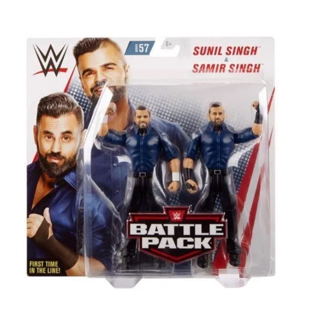 🆕 WWE WRESTLING BATTLE PACK SUPERSTAR WRESTLERS SUNIL SINGH & SAMIR SINGH FIGURE